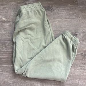 green sweatpants